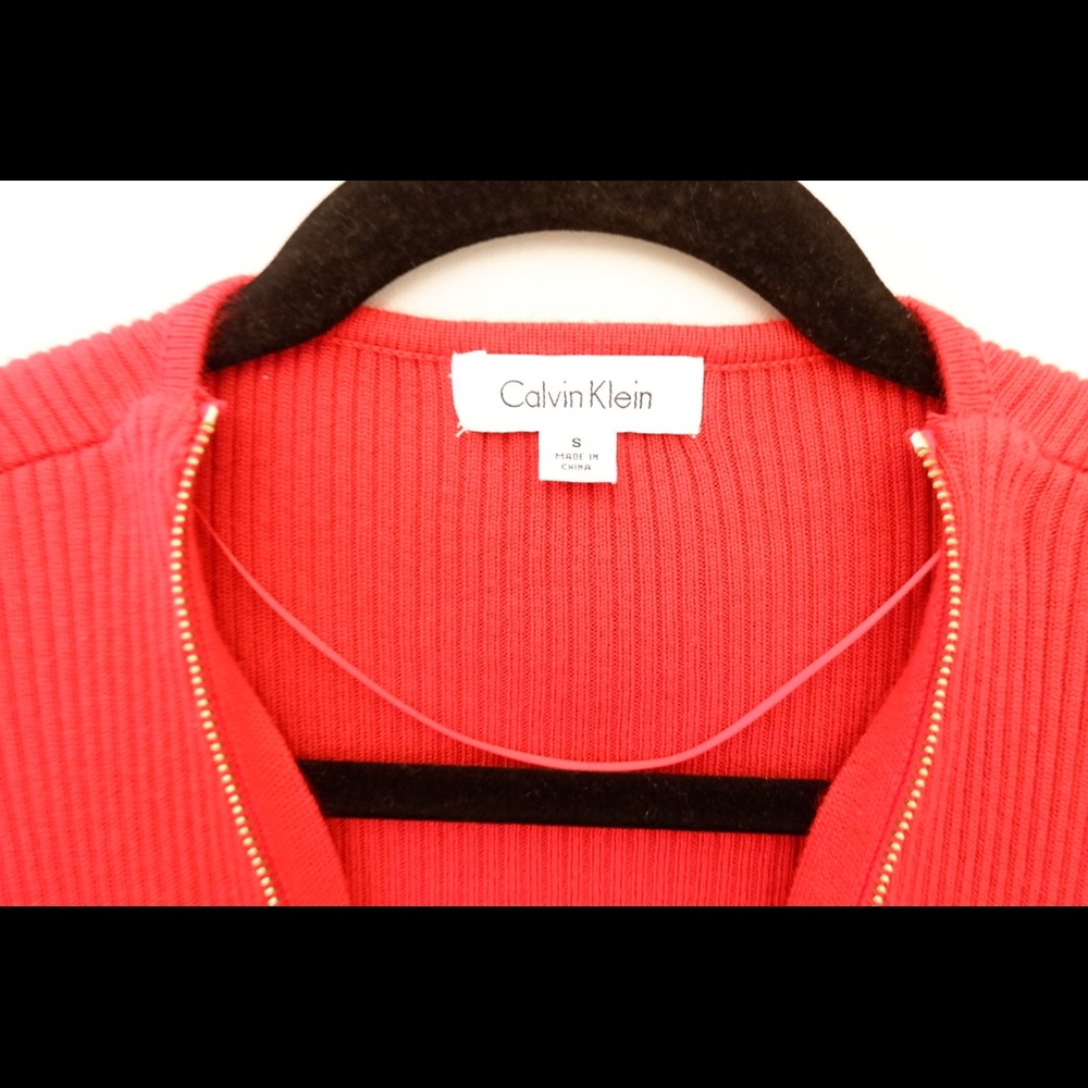 ❌SOLD❌ Calvin Klein Ribbed Full Zip Up Cardigan - Picture 5 of 8
